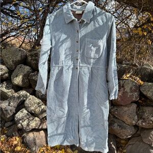 Corduroy Button-Up Midi Dress